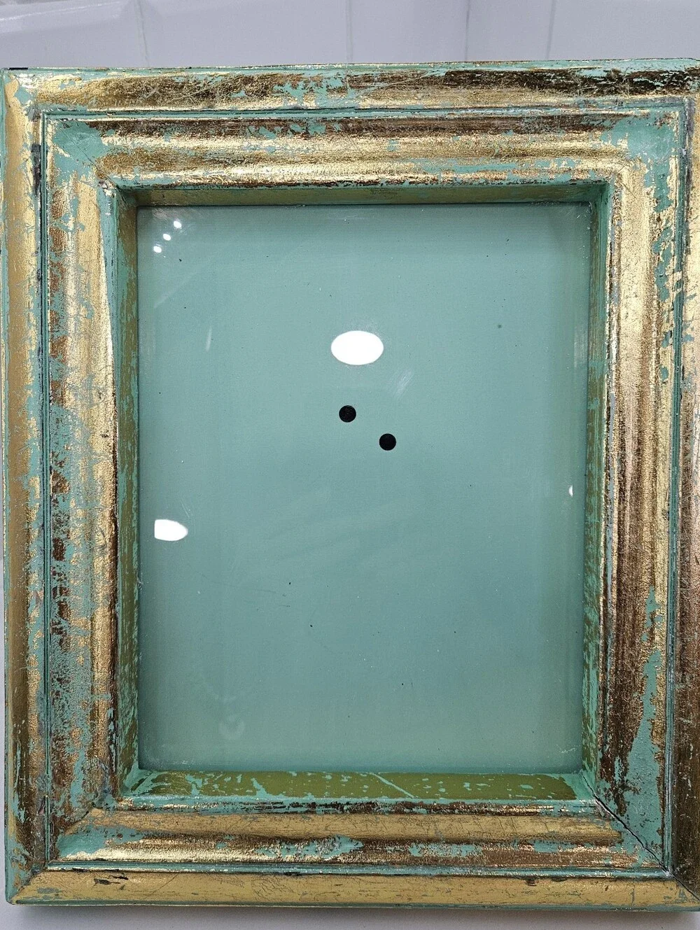 Green Wood Gold Foil Distressed Picture Frame Thick Heavy for 8x10 Bharata india